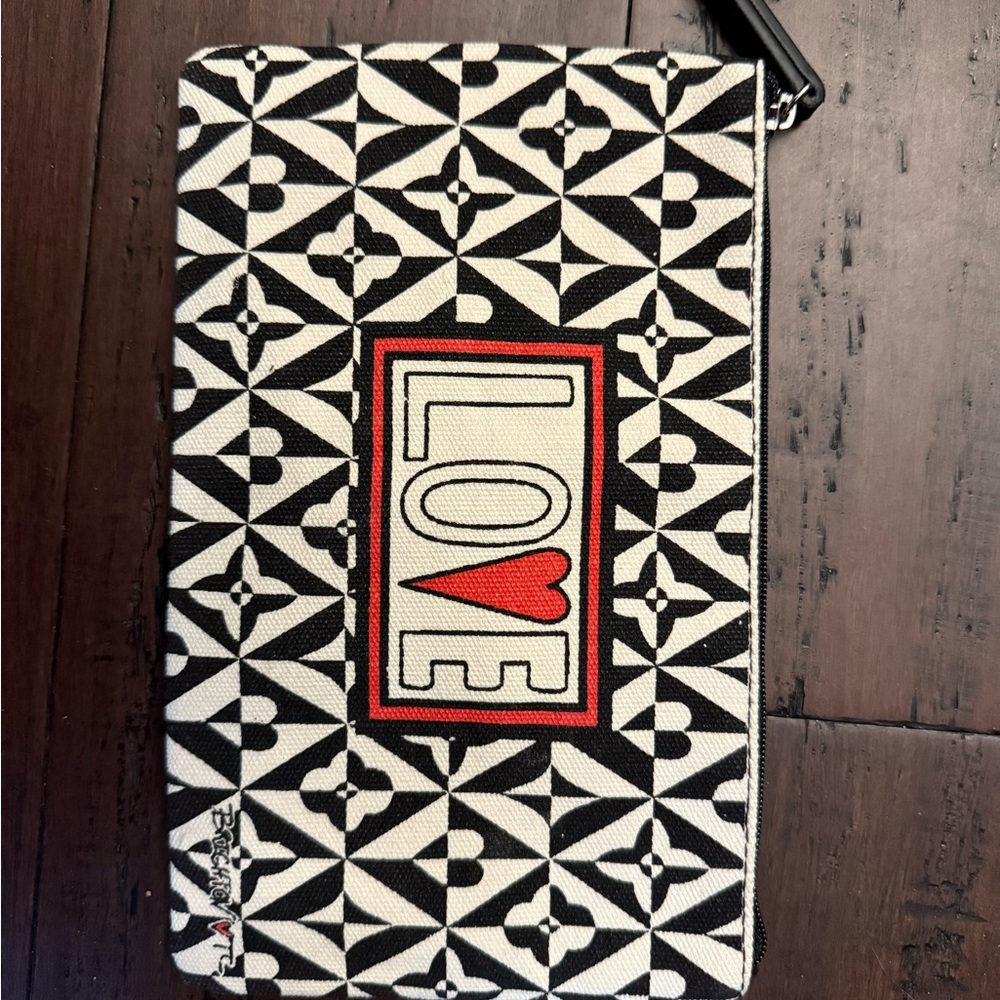 Brighton Black and White Geometric LOVE Cosmetic Bag